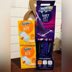 Swifter wet jet mopping kit and 2x swifter dusters kit